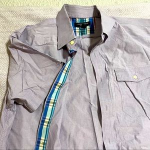 Mens Banana Republic Button Down Short Sleeve Shirt Lavender